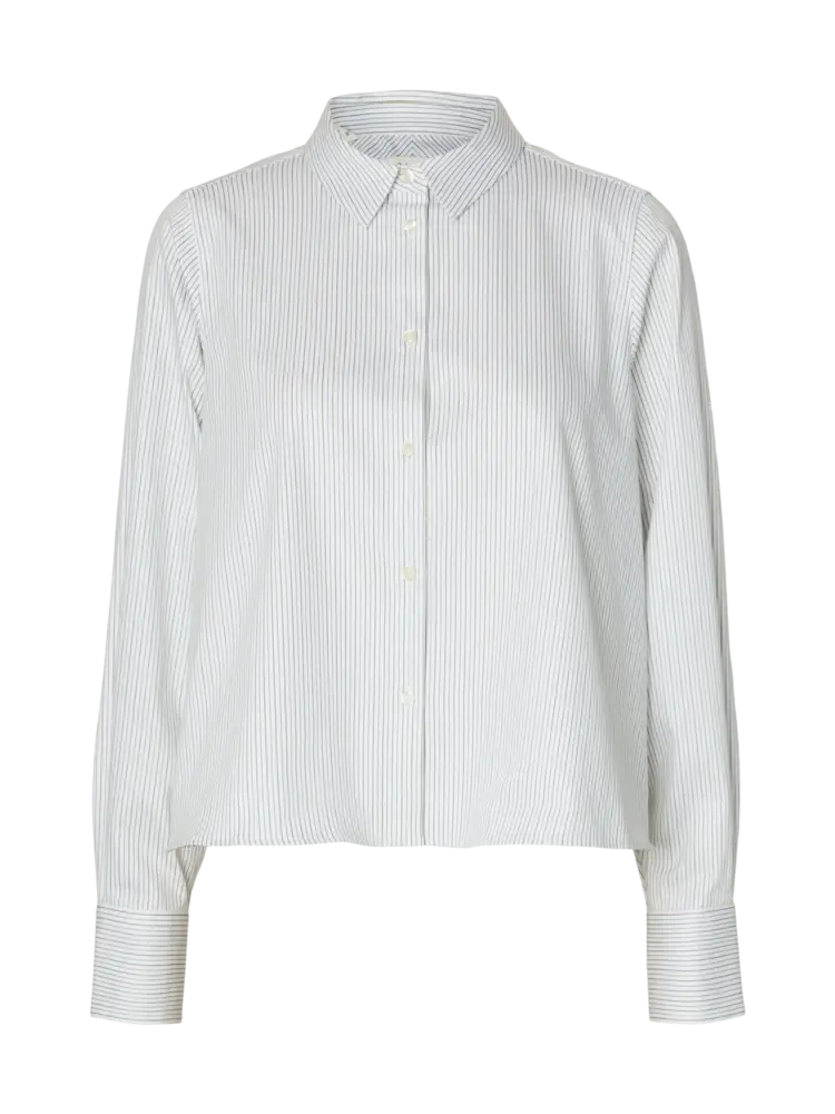 Selected Femme Romie LS Relaxed Shirt Avocado Oil/Stripe