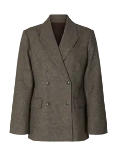 Selected Femme Wreeda Wool Blend DB BlazerNoos Brownie/Structure