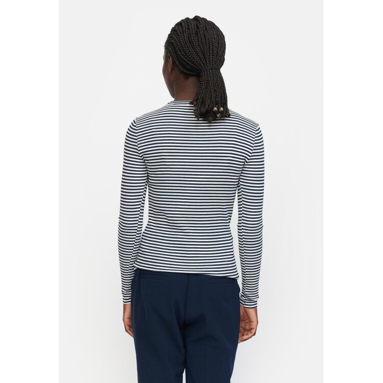 Soft Rebels Fenja Stripe O Neck Top Black