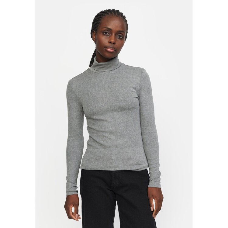 Soft Rebels Roman Roll Neck Grey Melange