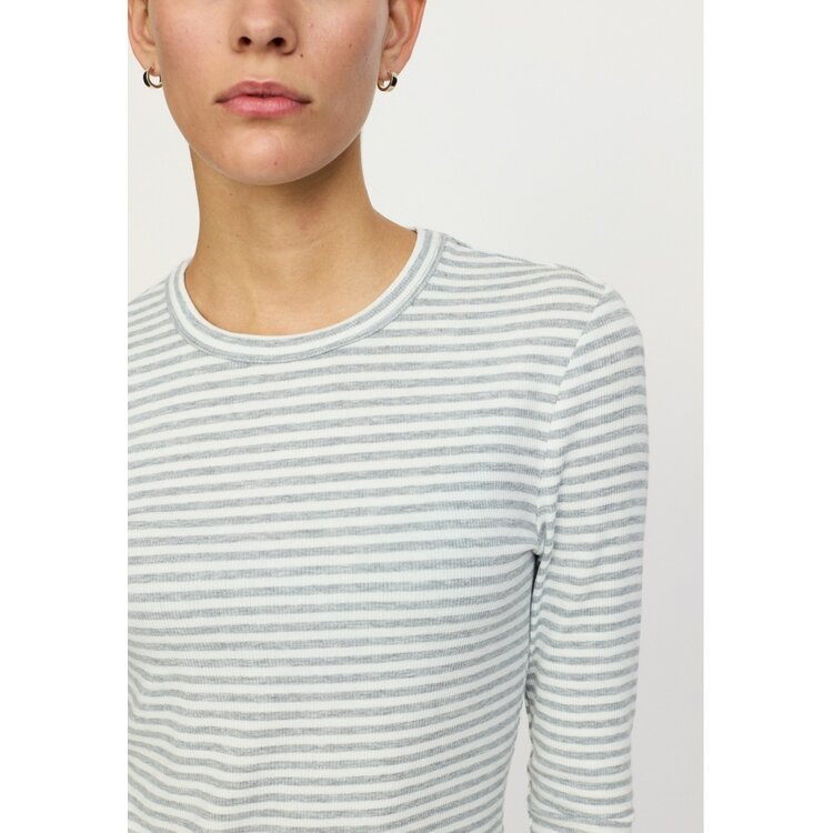 Soft Rebels Fenja Stripe O-Neck Top Light Grey