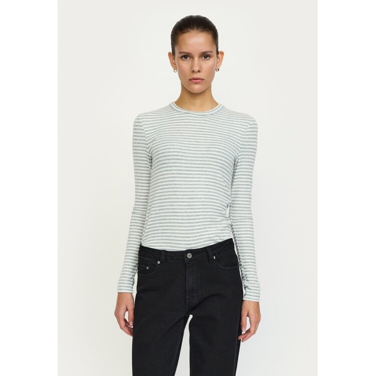 Soft Rebels Fenja Stripe O-Neck Top Light Grey