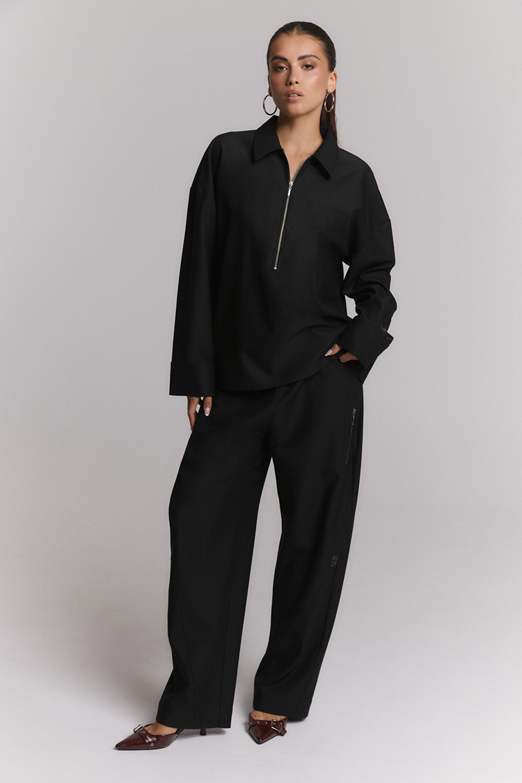 Alix The Label Ladies Woven Cutsteam Pants Black