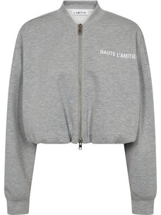 Haute L'Amitié Maxi Crop Zip Sweat Grey Melange