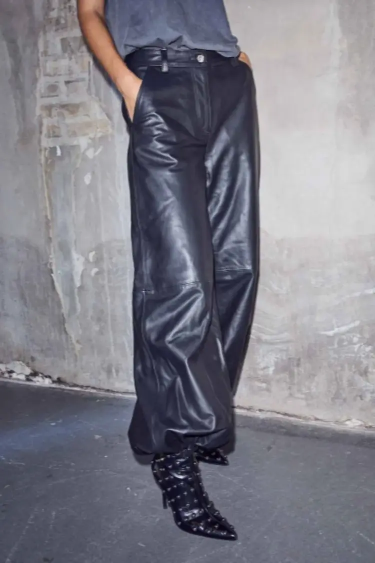 Haute L'Amitié Jasmin Leather Harem Pant Black