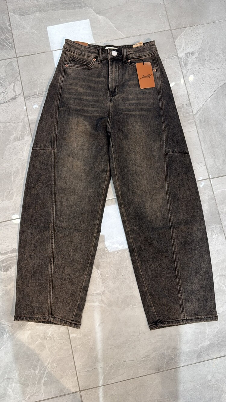 Just be Jolie Savana Barrel Jeans Charcoal Grey