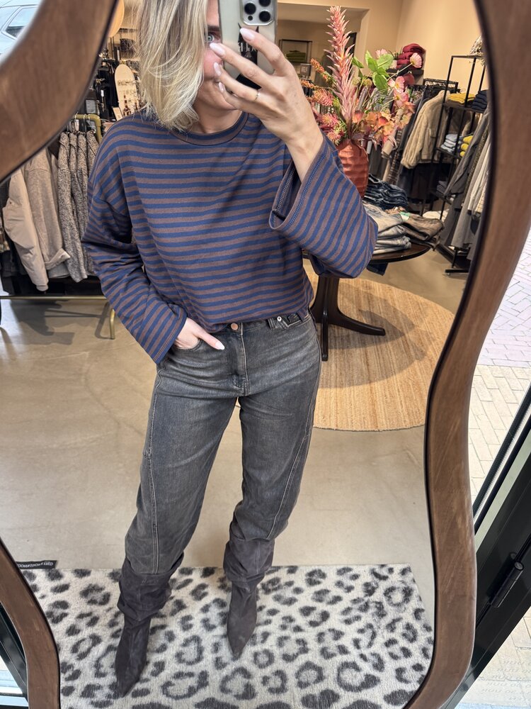 Just be Jolie Marlowe Stripe Tee Blue/Brown