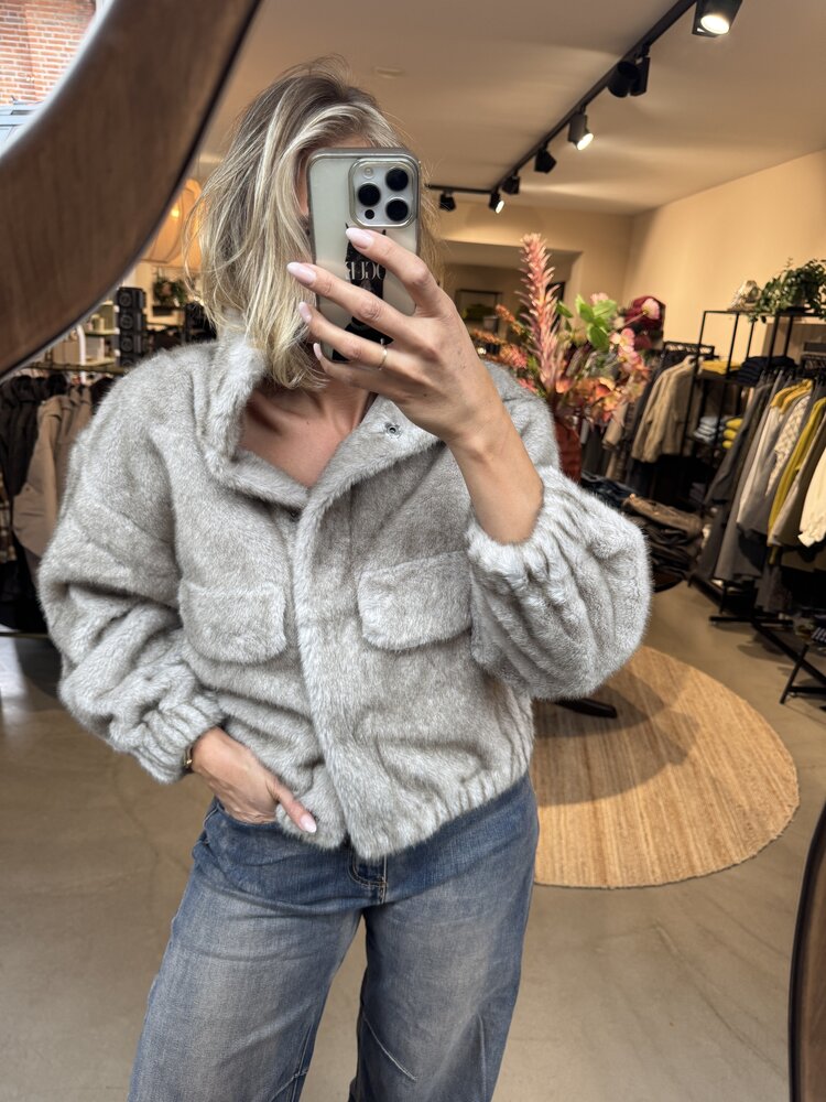 Co'Couture CasioCC Teddy Jacket Light Grey