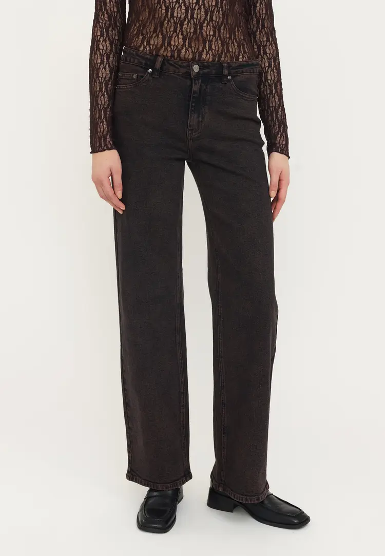 Soft Rebels SREma Willa Midwaist Wide Jeans Chocolate Plum