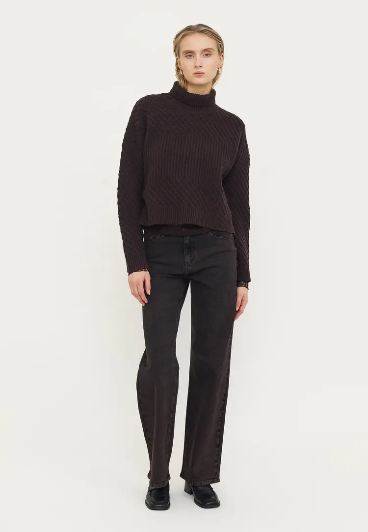 Soft Rebels SREma Willa Midwaist Wide Jeans Chocolate Plum