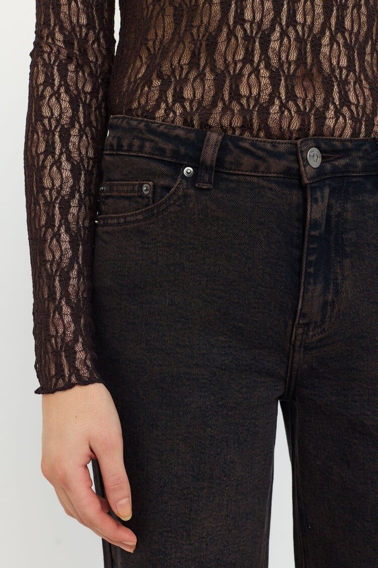 Soft Rebels SREma Willa Midwaist Wide Jeans Chocolate Plum