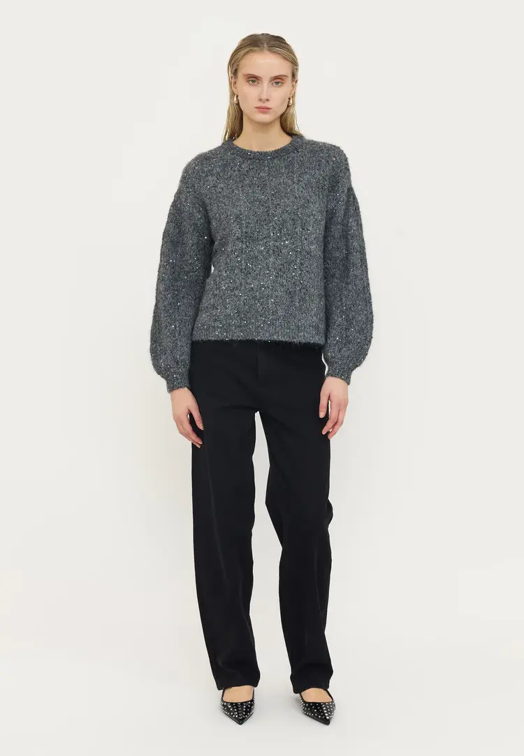 Soft Rebels SRFrances Sequin Knit Dark Grey Melange