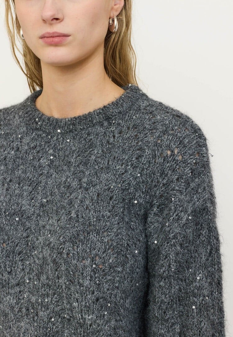 Soft Rebels SRFrances Sequin Knit Dark Grey Melange