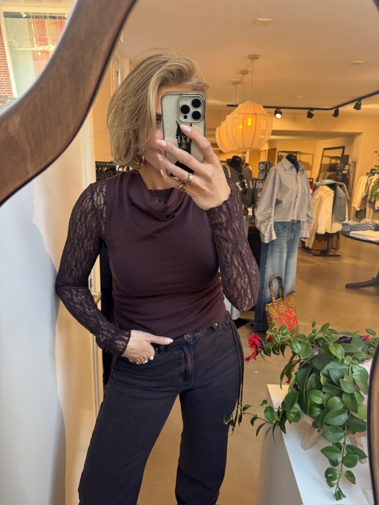 Soft Rebels SREma Willa Midwaist Wide Jeans Chocolate Plum