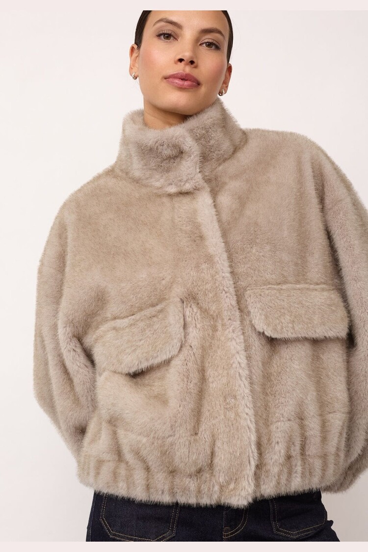 Co'Couture CasioCC Teddy Jacket Light Grey