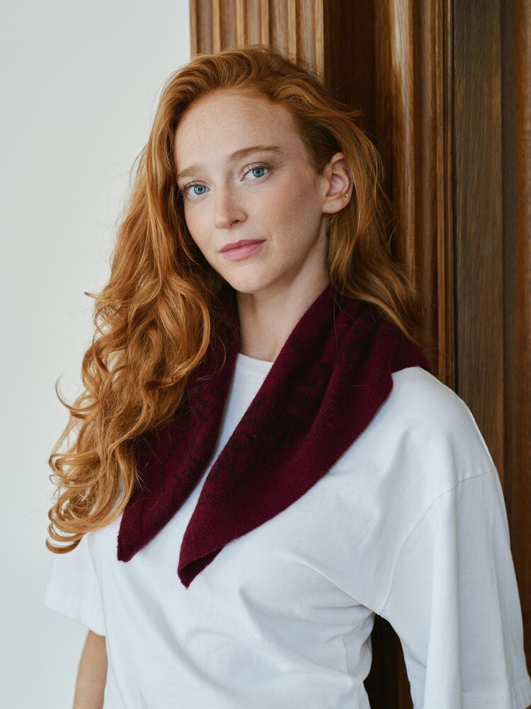 Neo Noir Adelina Paisley Knit Scarf Wine