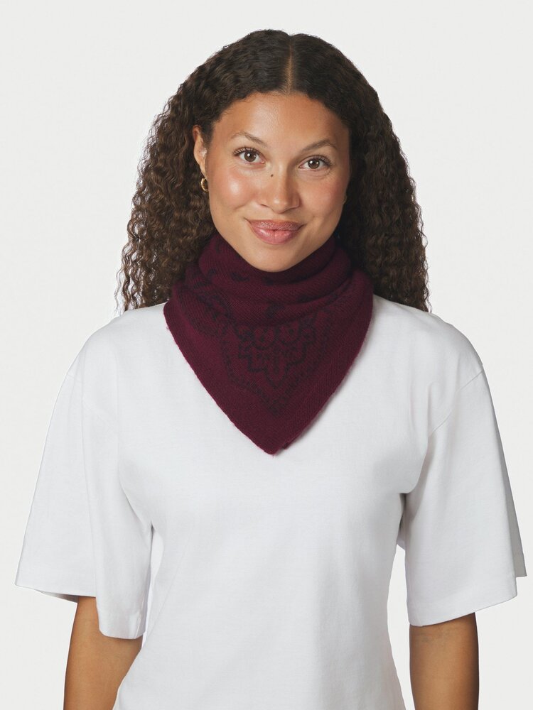 Neo Noir Adelina Paisley Knit Scarf Wine