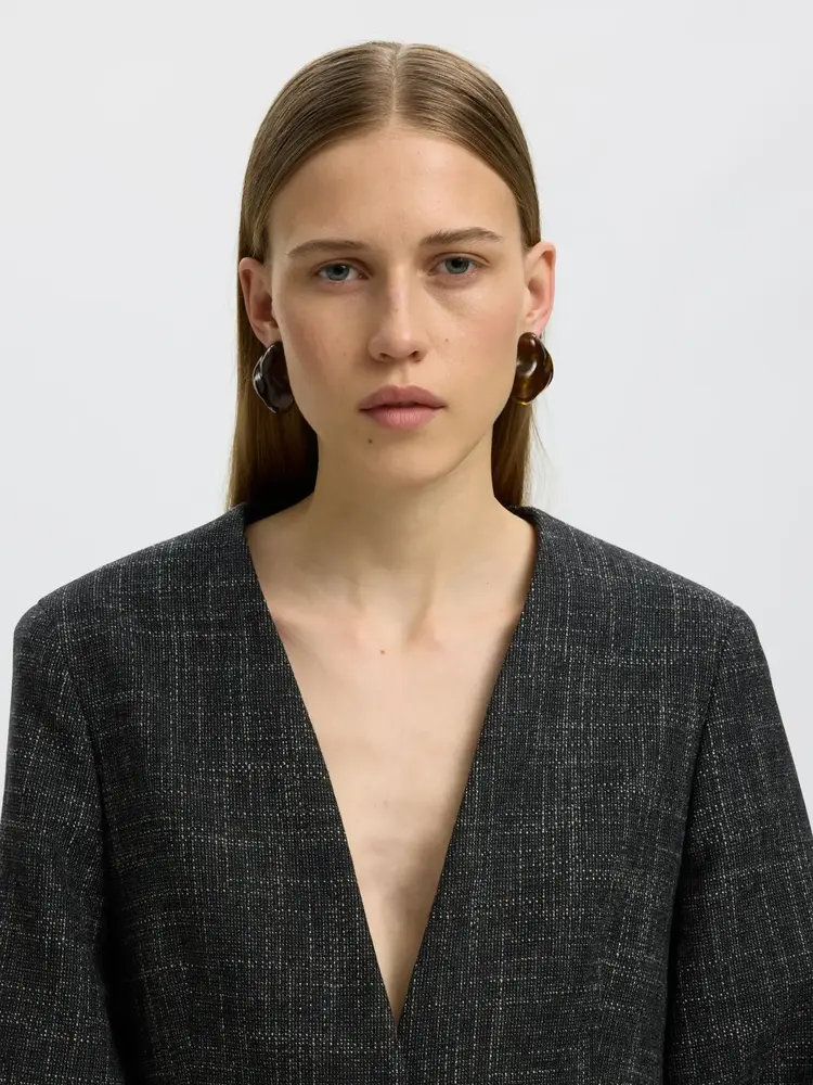 Selected Femme Relaxed Malia Structure Blazer Dark Grey