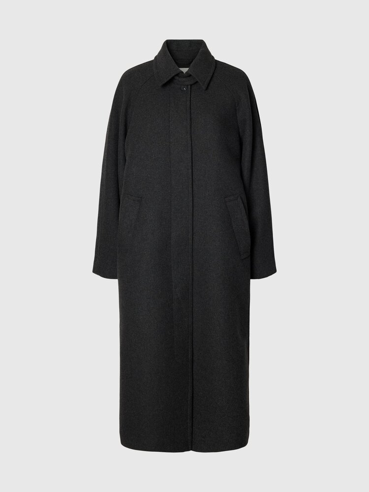 Selected Femme Raey Manteco Coat Dark Grey/Melange