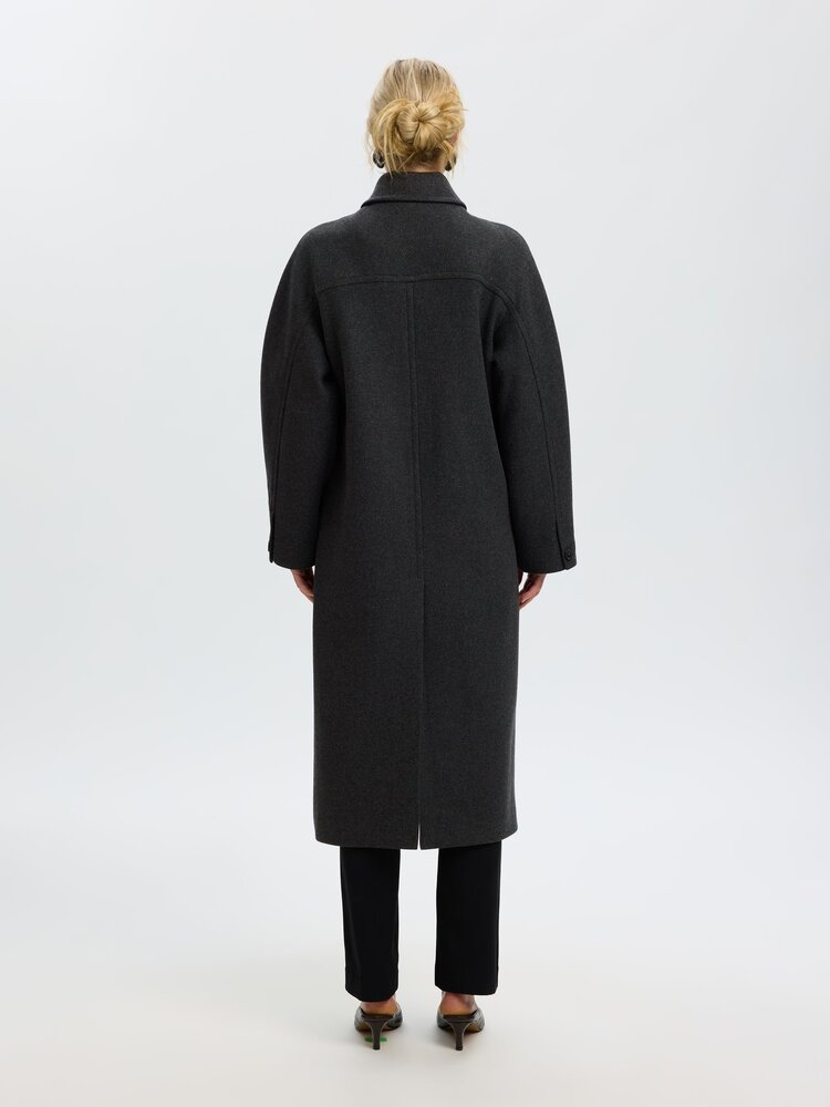 Selected Femme Raey Manteco Coat Dark Grey/Melange