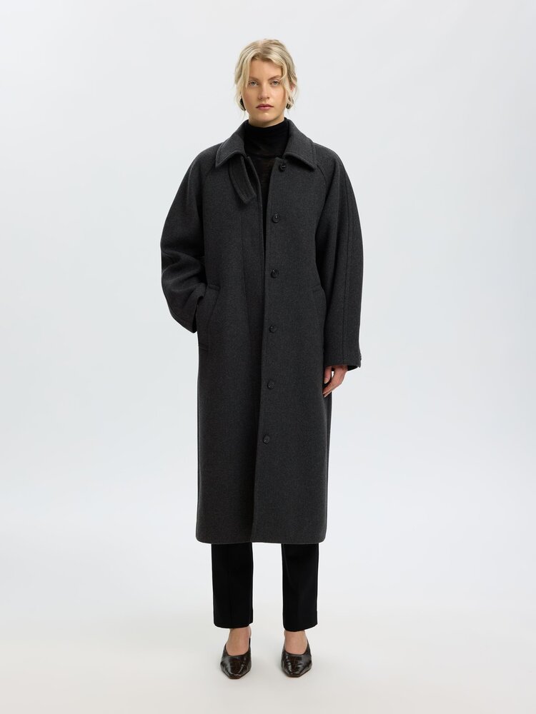 Selected Femme Raey Manteco Coat Dark Grey/Melange