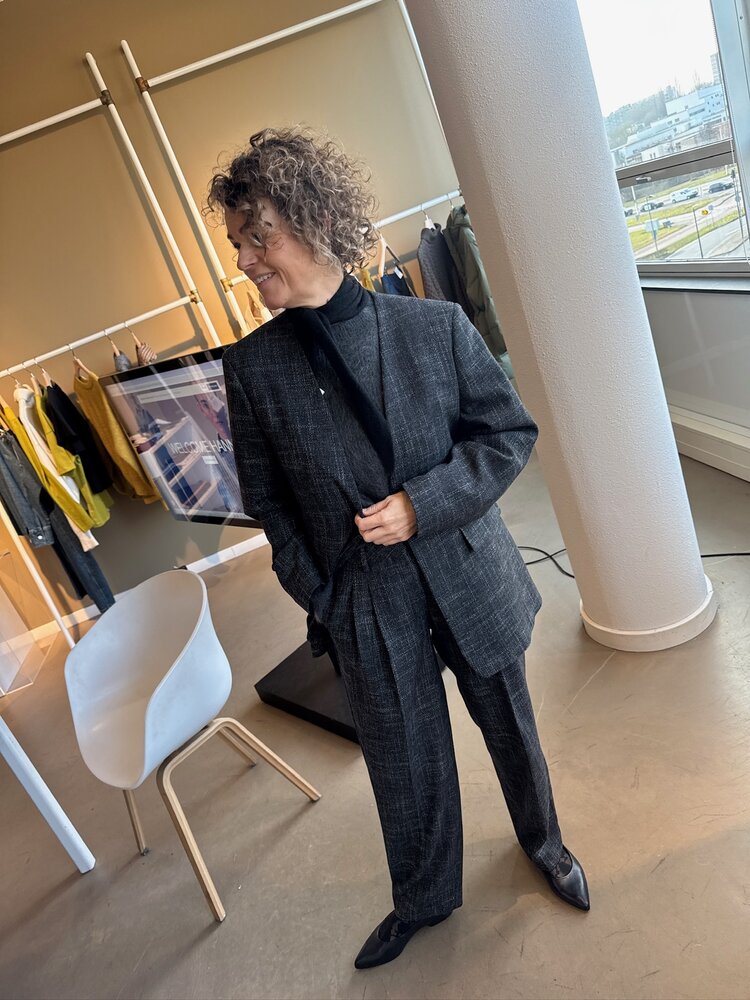 Selected Femme Relaxed Malia Structure Blazer Dark Grey