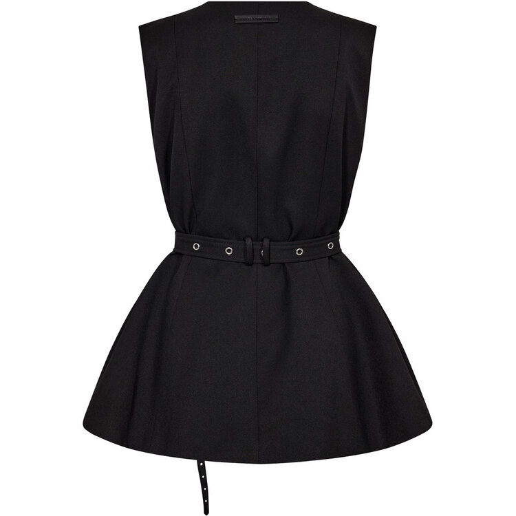 Haute L'Amitié Peplum Belt Vest Black