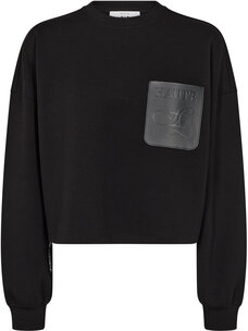 Co'Couture Maxi Crop Zip Pocket Sweat Black