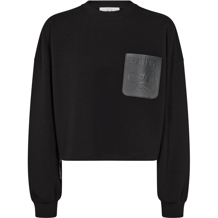 Co'Couture Maxi Crop Zip Pocket Sweat Black