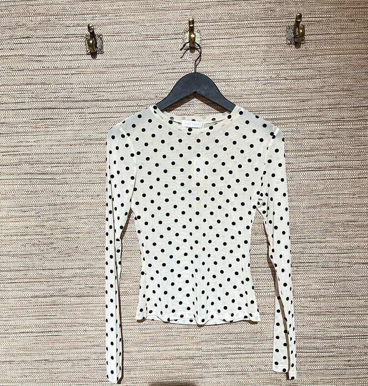 Just be Jolie Dot Top Longsleeve Creme