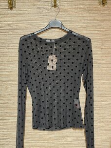 Just be Jolie Dot Top Longsleeve Black
