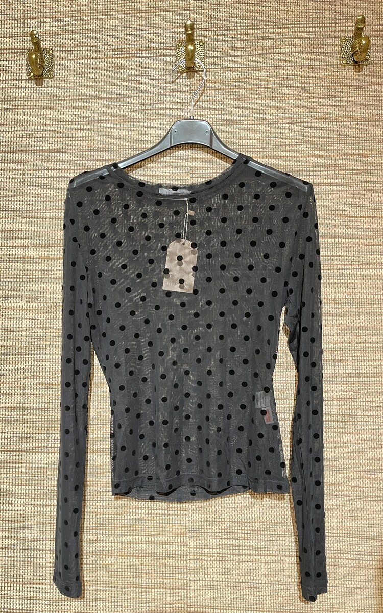 Just be Jolie Dot Top Longsleeve Black