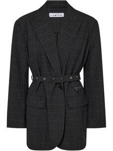 Haute L'Amitié Smokey Check Oversized Bell Blazer Antracit