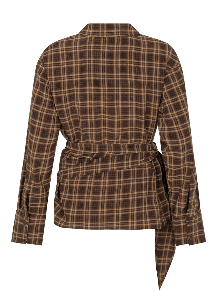 Ydence Blouse Isa Brown Check