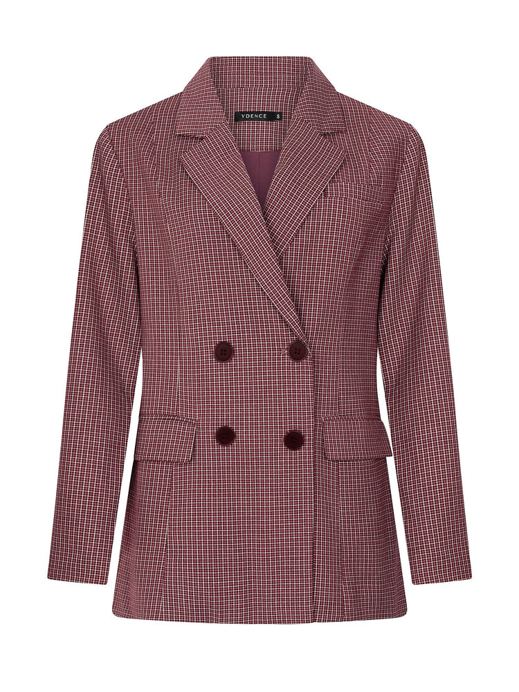 Ydence Blazer Nevessa Mauve Check