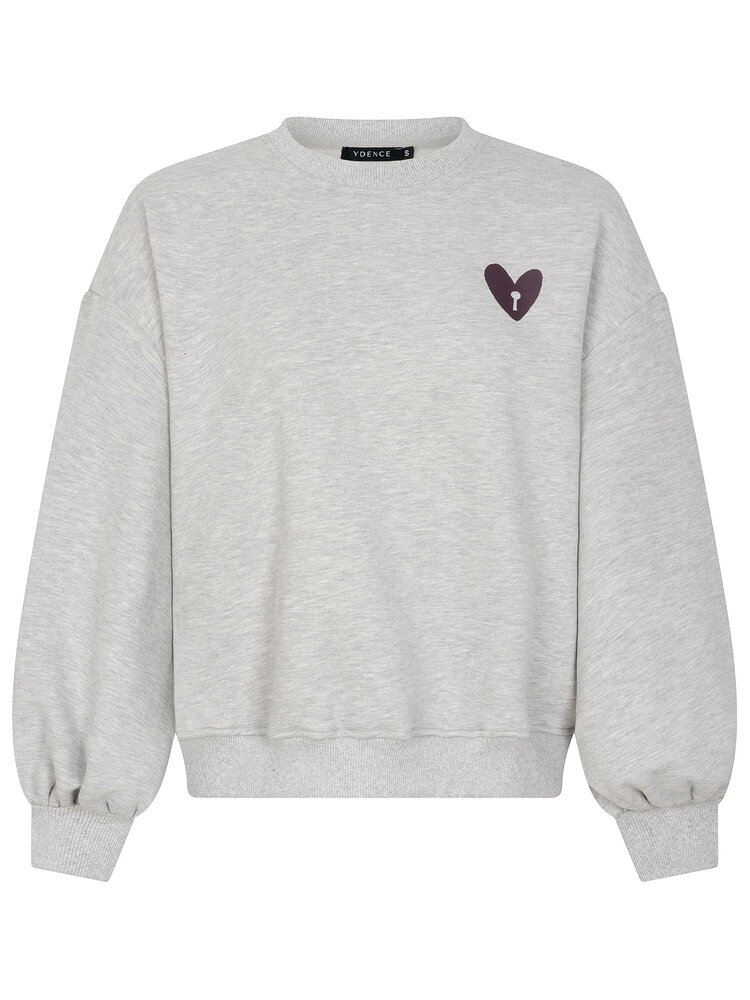 Ydence Sweater Checked in Grey Melange