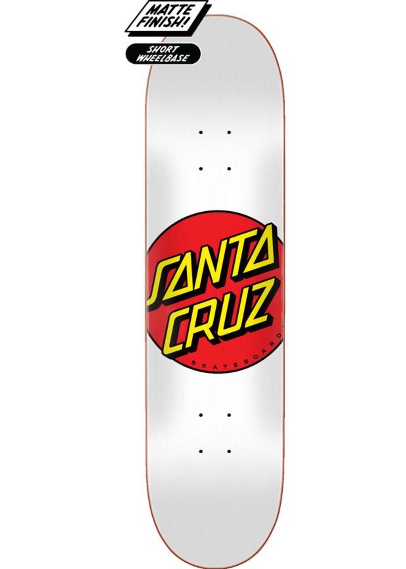 Santa Cruz 8.0" Classic Dot Skateboard Deck White