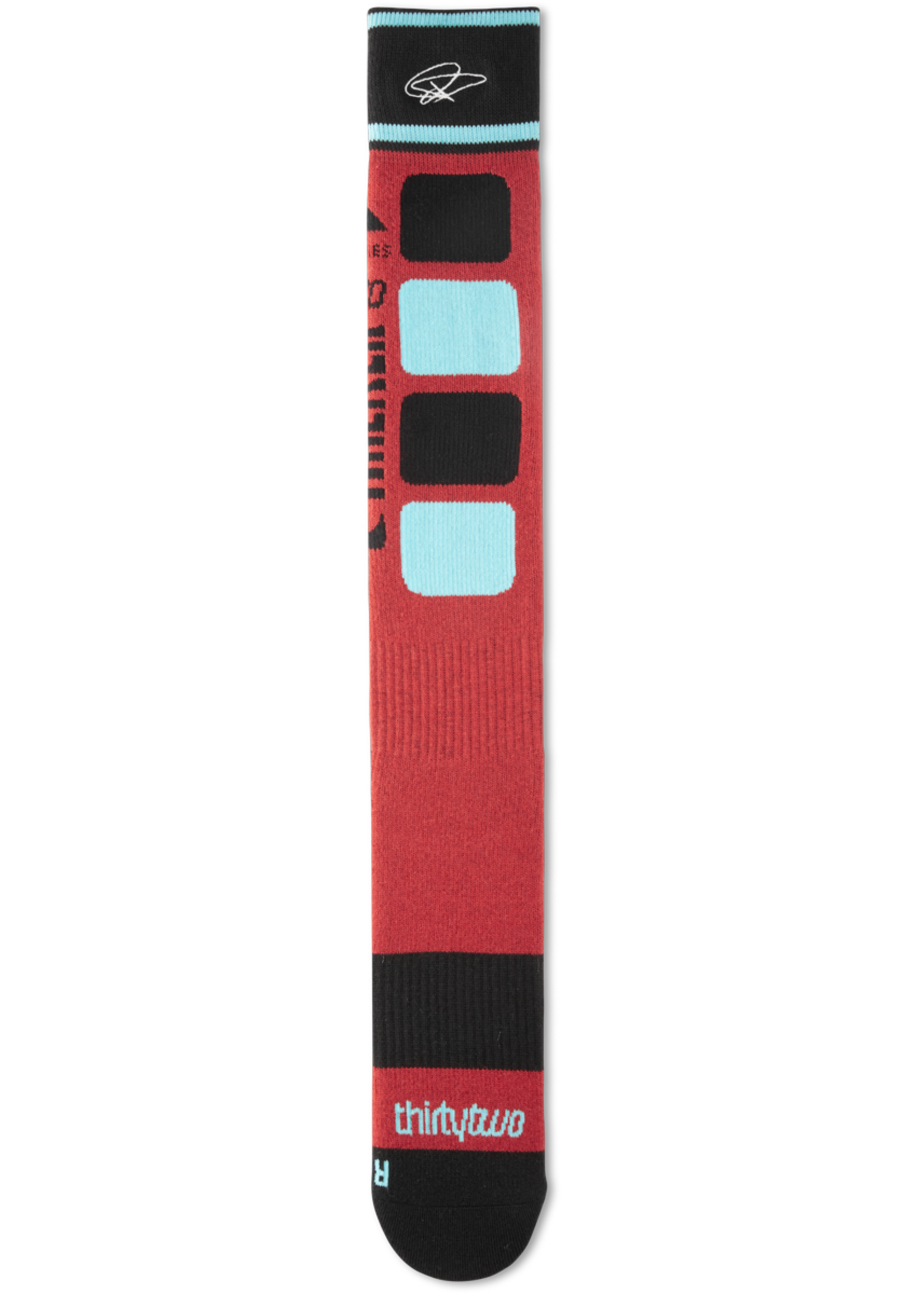 ThirtyTwo Signature Merino Sock Red Snowboard Sock