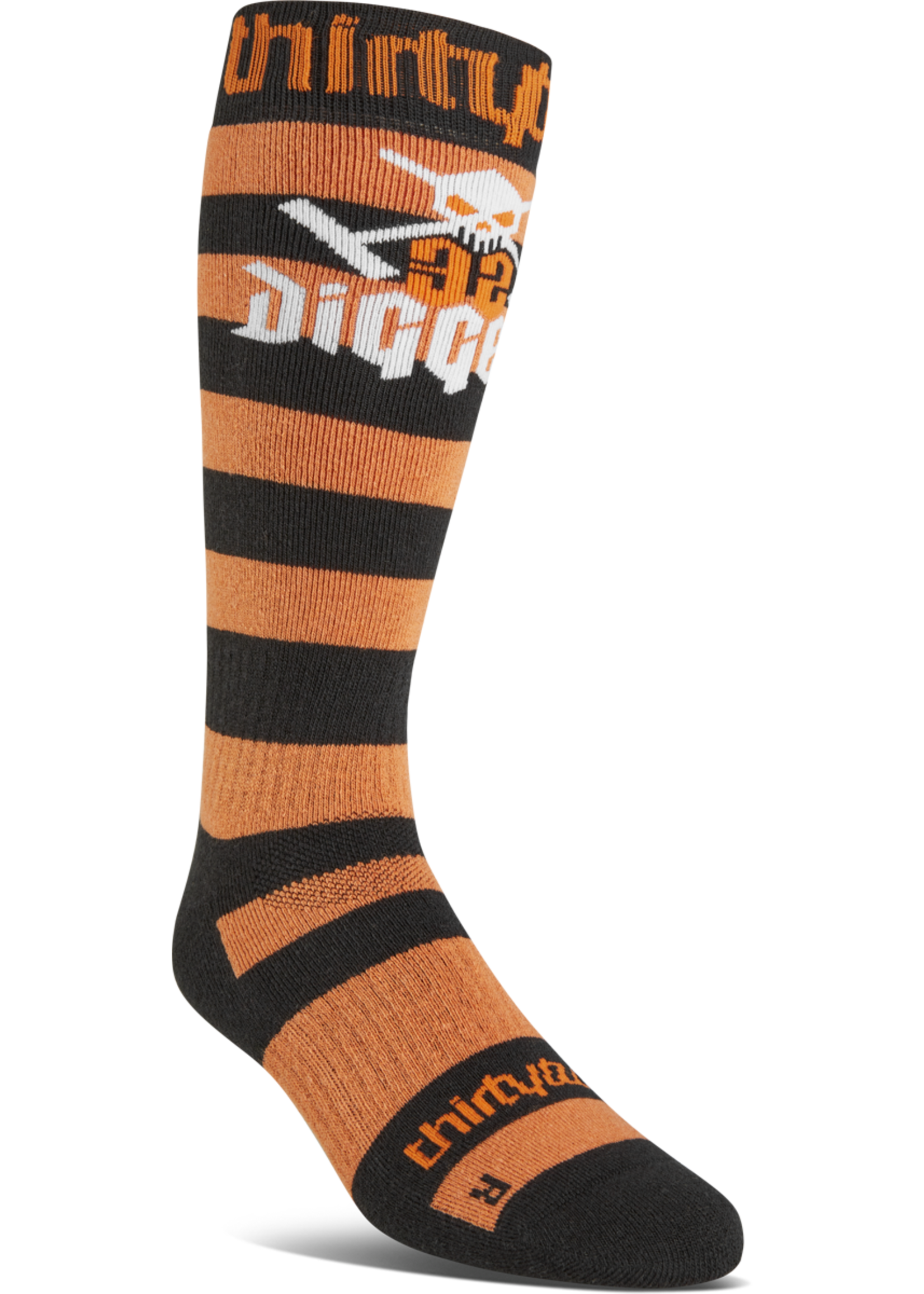 ThirtyTwo Diggers Merino Sock Black/Orange Snowboard Sock