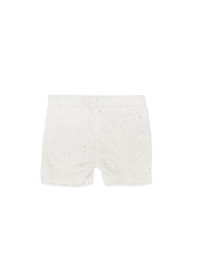 Raw-edged shorts speckles