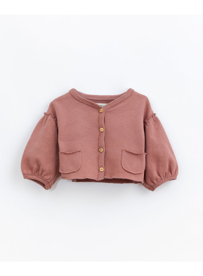 Jersey Cardigan RED CLAY