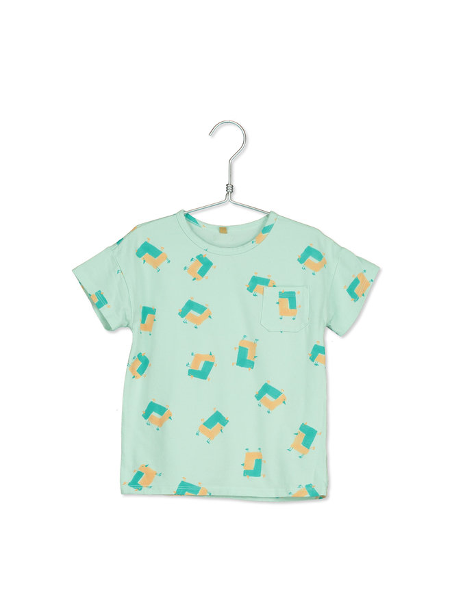 T-Shirt Short Sleeve Crazy Chickens – Water Green