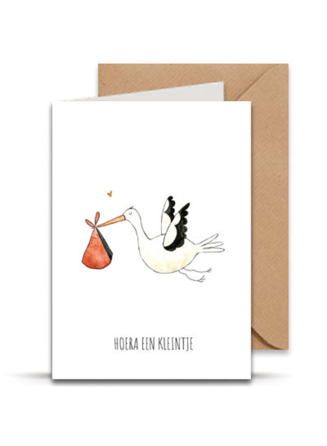 Juulz Illustrations | Hoera Een Kleintje - Ooievaar