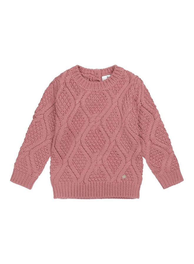 Sweater ls with crewneck – Dark old Pink