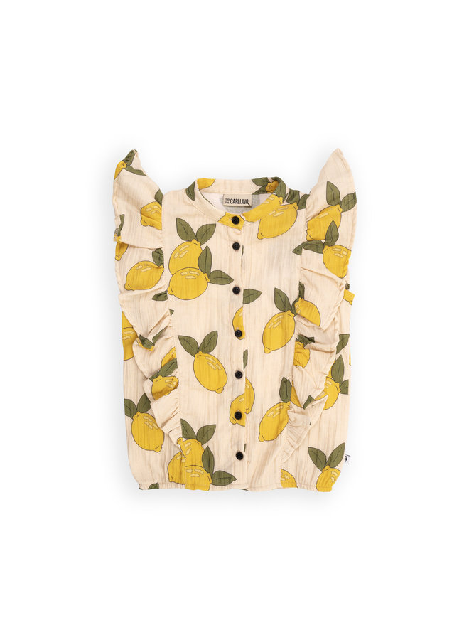 Lemon - ruffled blouse