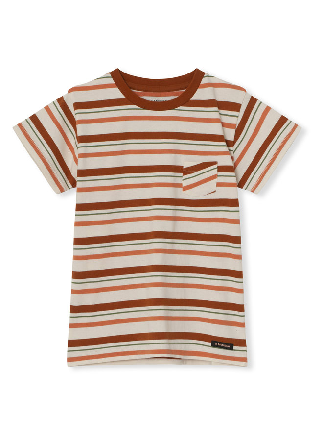 Ed T-shirt · Umber Stripe ·
