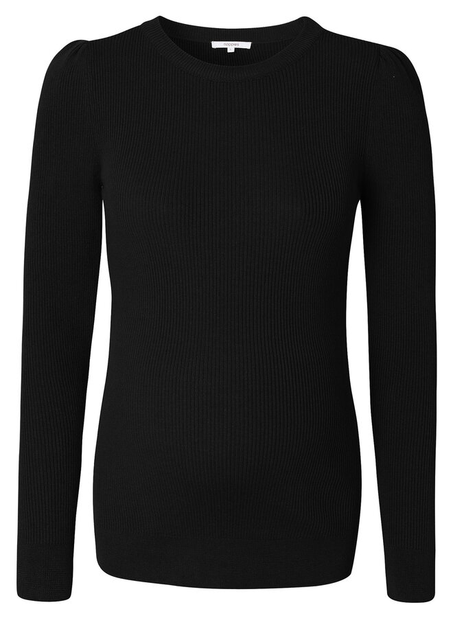 Zana knit pullover LS – Black