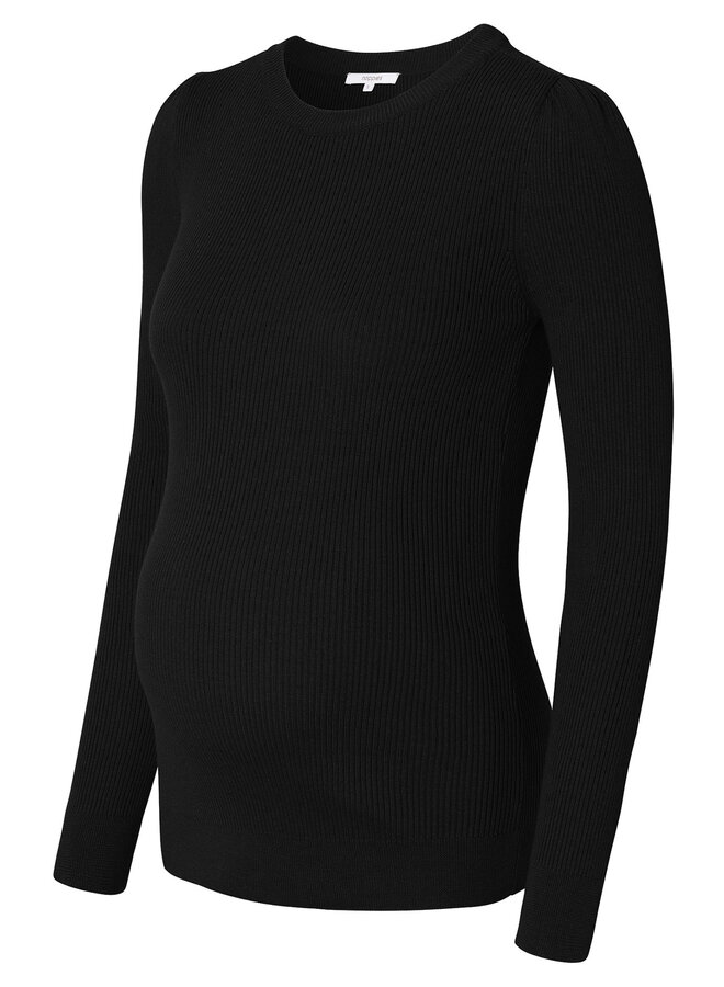 Zana knit pullover LS – Black