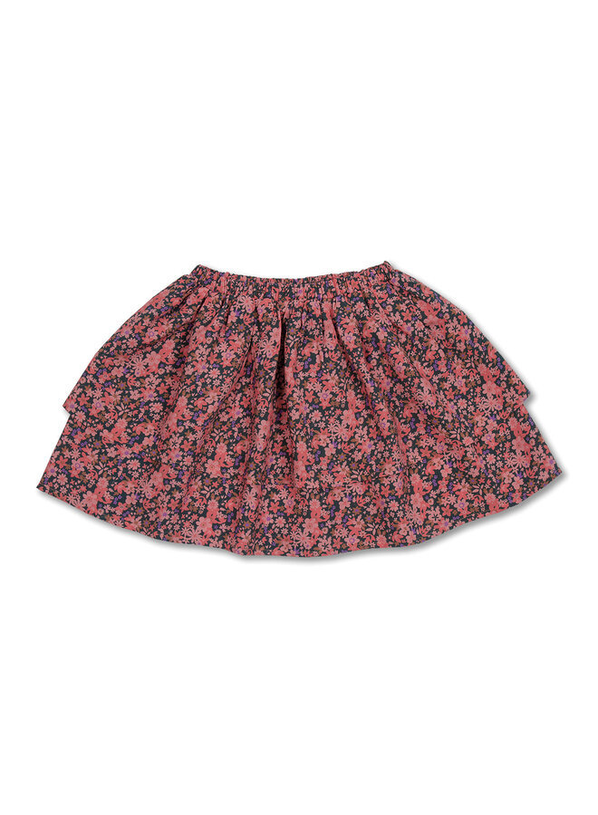 Layered Mini Skirt Icon Flower AOP