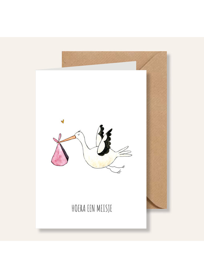 Juulz Illustrations | Hoera Een Meisje Ooievaar